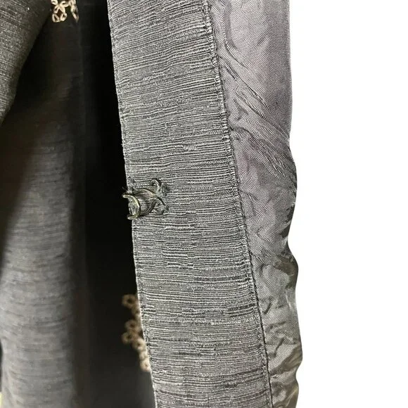 Birch Hill Woman Embroidered Black Jacket Silk Blend Blazer Jacket 2X - Picture 4 of 7